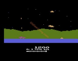 une photo d'Ã©cran de Moon Patrol sur Atari 2600